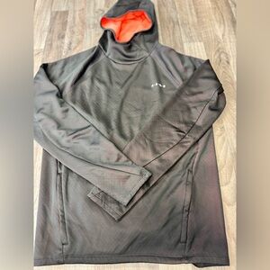 ASOS‎ Men’s Black Performance Hoodie Large Orange Lined Athletic Pullover